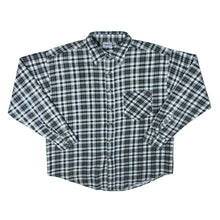 Load image into Gallery viewer, Vintage Identic Grey White Black Plaid Check Long Sleeve Cotton Flannel Shirt
