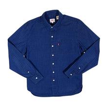 Load image into Gallery viewer, LEVI&#39;S Classic Navy Blue Check Long Sleeve Cotton Shirt
