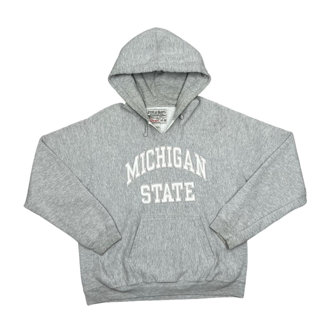 Early 00's Steve & Barry's NCAA MICHIGAN STATE Embroidered College Spellout Pullover Hoodie