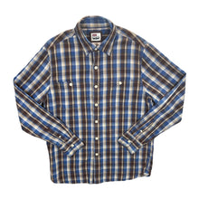 Load image into Gallery viewer, Levi&#39;s &quot;Original Workshirt&quot; Brown Blue Plaid Check Long Sleeve Flannel Cotton Shirt
