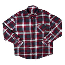 Load image into Gallery viewer, Vintage Grey Red White Lumberjack Plaid Check Cotton Long Sleeve Flannel Shirt
