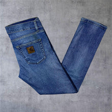 Load image into Gallery viewer, Carhartt "Rebel Pant" Classic Blue Denim Slim Tapered Fit Jeans
