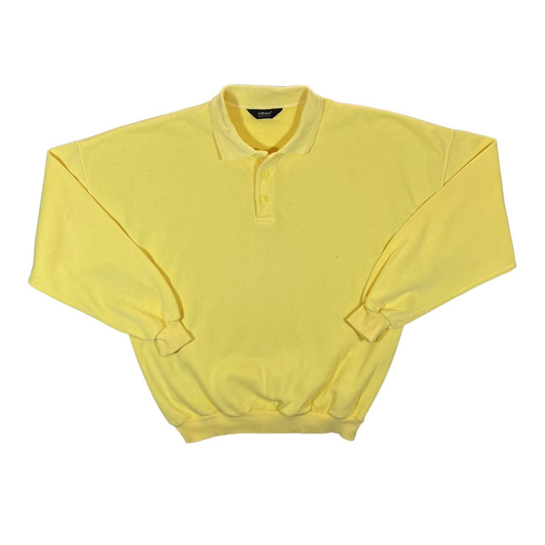 Vintage 90's ST MICHAEL Marks & Spencer Classic Yellow Collared Sweatshirt