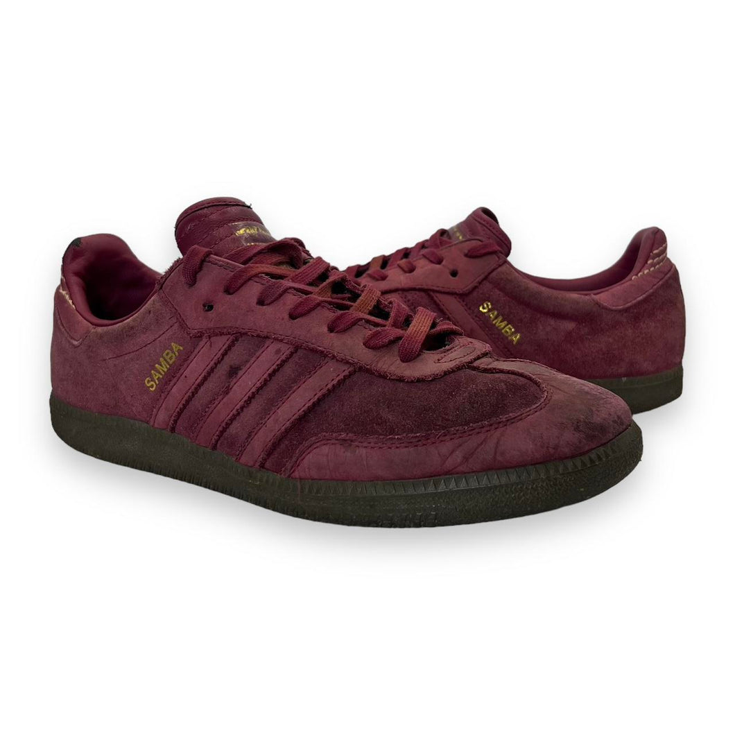 ADIDAS SAMBA Classic Three Stripe Burgundy Red Running Sneakers Shoes Trainers