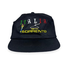 Load image into Gallery viewer, Vintage 90's Italia "Sorrento" Embroidered Souvenir Spellout Black Baseball Cap
