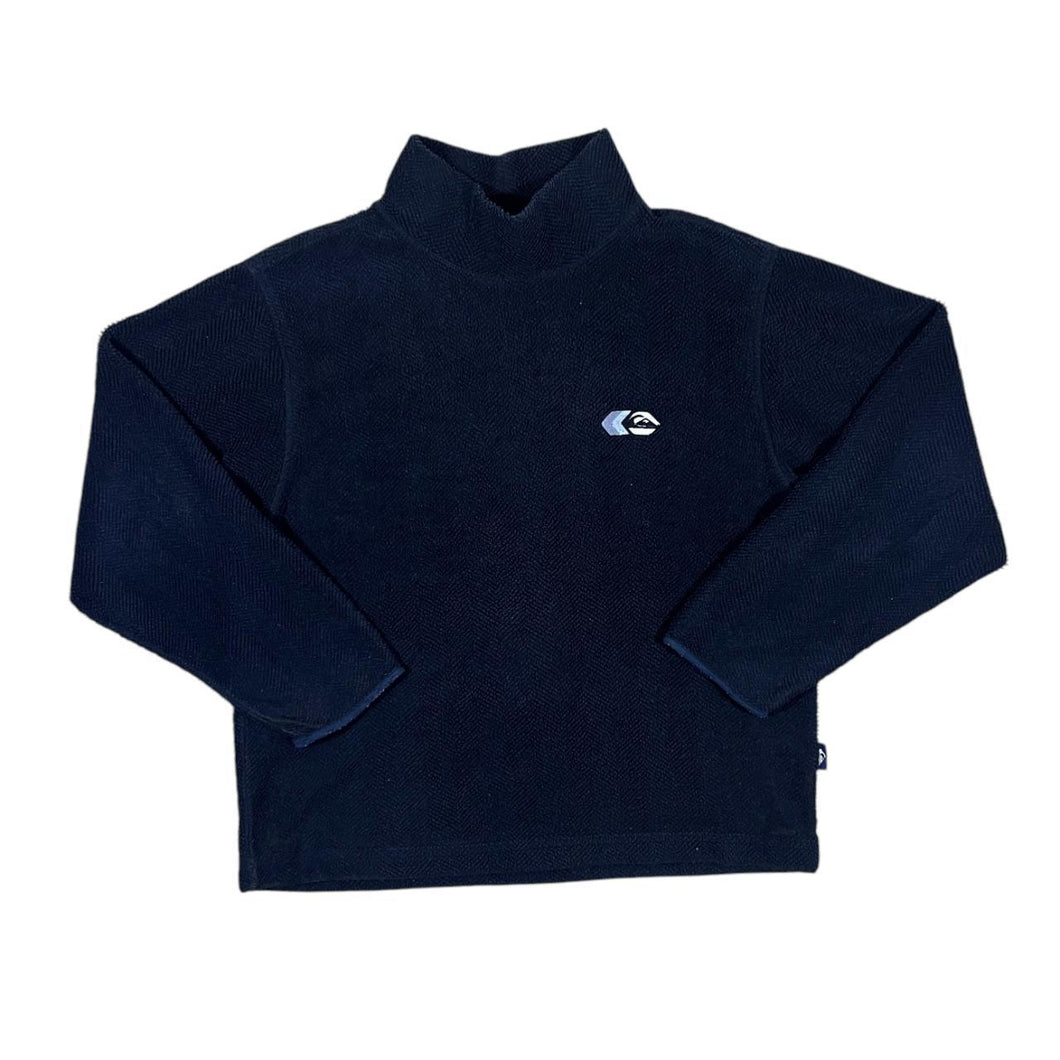 Vintage QUIKSILVER Embroidered Mini Logo Surfer Skater Mock High Neck Fleece Sweatshirt