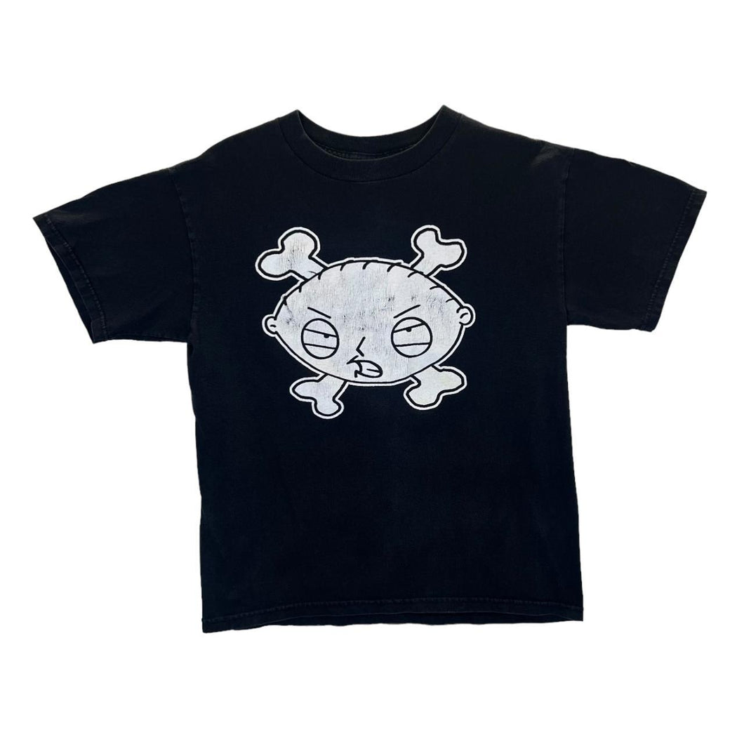 Delta FAMILY GUY Stewie Griffin Crossbones Character TV Show Graphic Black T-Shirt