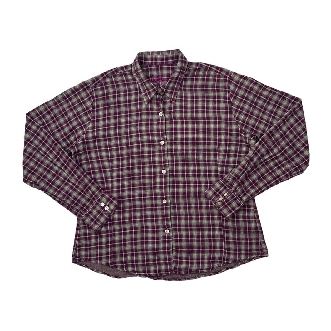 BARBOUR “SMU Windermere Shirt” Purple Olive Check Long Sleeve Flannel Cotton Shirt