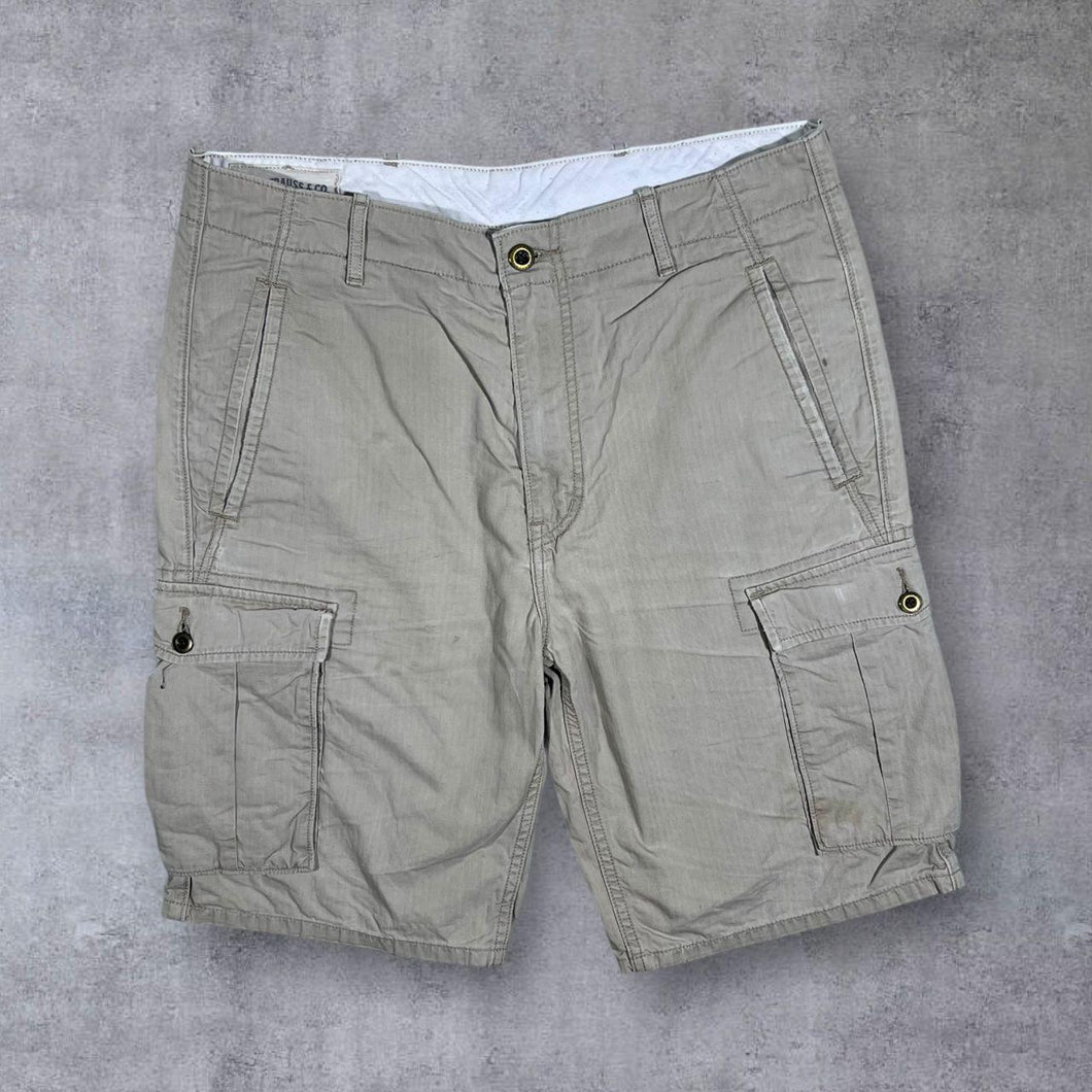Levi's White Tab Classic Beige Cotton Cargo Shorts