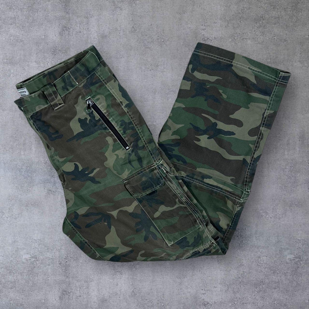Early 00's Trekking Basics Camo Camouflage Pattern Cargo Combat Trousers