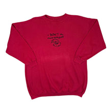 Load image into Gallery viewer, Vintage Gopher Sport I DON'T DO MORNINGS Embroidered Puppy Dog Spellout Sweatshirt
