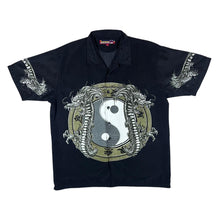 Load image into Gallery viewer, Vintage DNON JEANS Gothic Biker Y2K Dragon Yin Yang Open Collar Polyester Shirt
