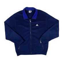 Load image into Gallery viewer, Vintage ADIDAS Classic Embroidered Mini Logo Blue Zip Fleece Sweatshirt
