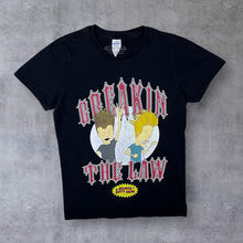Load image into Gallery viewer, Beavis and Butthead "Breakin The Law" Cartoon TV Show Graphic Black T-Shirt
