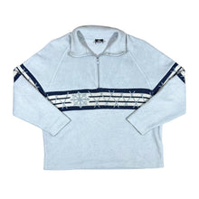 Load image into Gallery viewer, Vintage ACTIVE SWISS DESIGN Snowflake Woven Panel 1/2 Zip Fleece Sweatshirt
