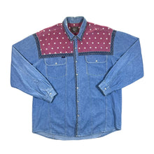Load image into Gallery viewer, Vintage S.OLIVER Star Patterned Panel Cowboy Western Denim Long Sleeve Shirt

