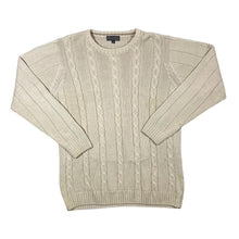 Load image into Gallery viewer, P.G.FIELD Classic Cream Cotton Cable Knit Crewneck Sweater Jumper
