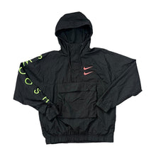 Load image into Gallery viewer, NIKE &quot;Swoosh&quot; Embroidered Logo Spellout 1/2 Zip Pullover Hooded Windbreaker Track Jacket
