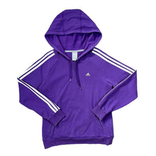 Load image into Gallery viewer, Early 00&#39;s ADIDAS Classic Embroidered Mini Logo Three Stripe Purple Pullover Hoodie
