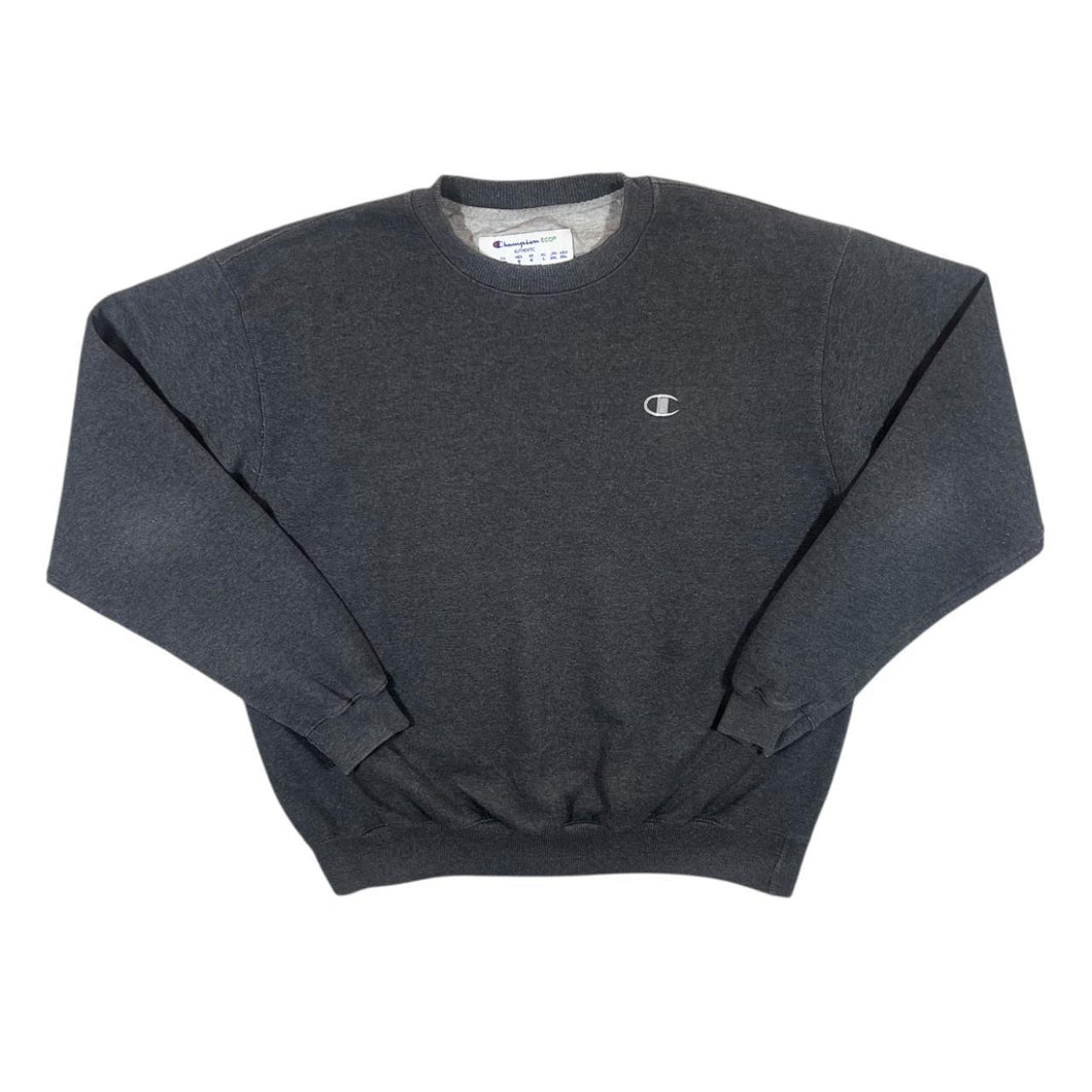 Champion Eco Classic Embroidered Mini Logo Grey Crewneck Sweatshirt