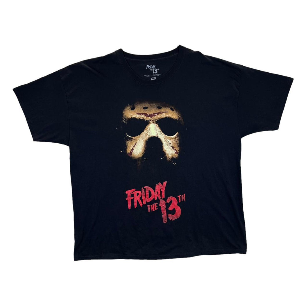 FRIDAY THE 13TH Jason Voorhies Horror Movie Spellout Graphic Black T-Shirt