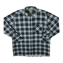 Load image into Gallery viewer, Vintage Worker Black Grey Yellow Check Cotton Long Sleeve Button-Up Flannel Shirt

