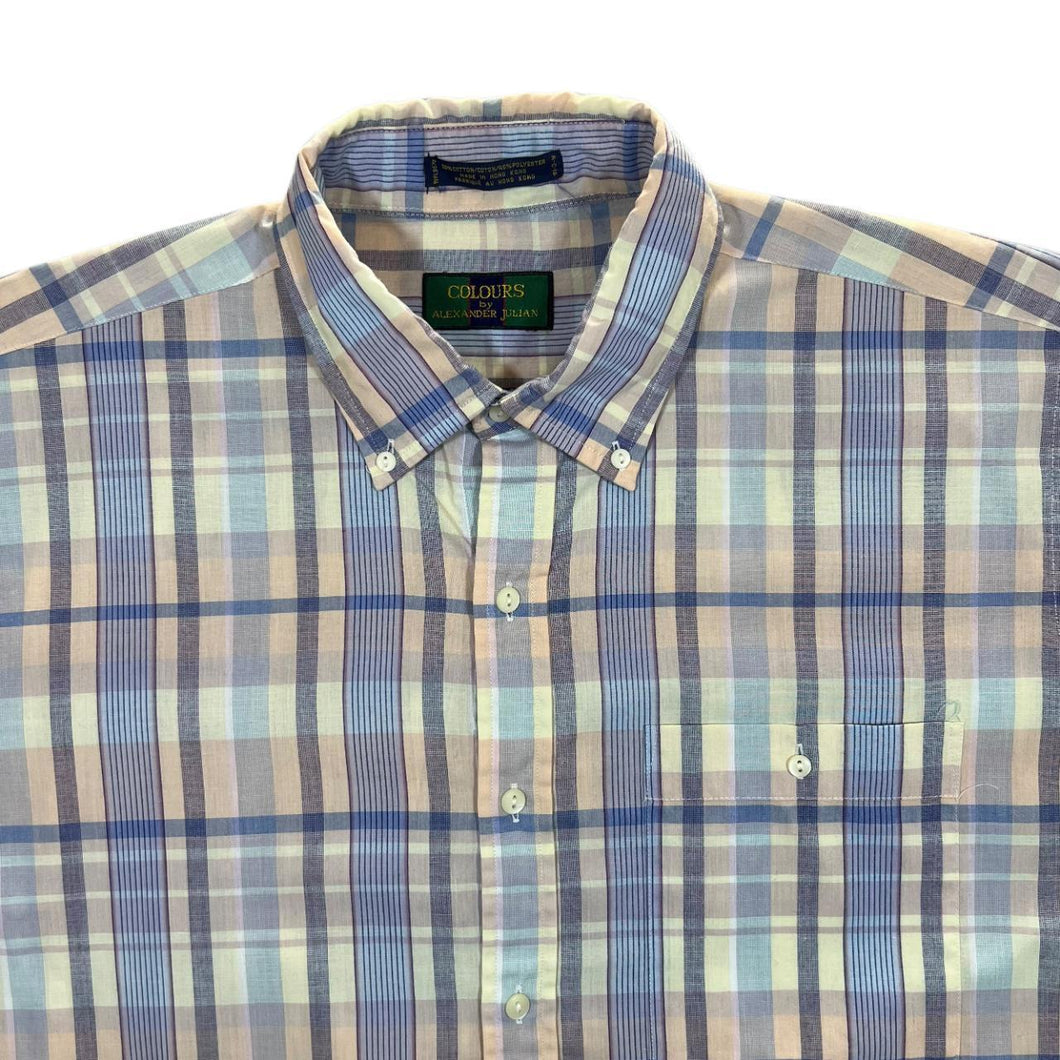 Vintage Colours By Alexander Julian Multi Plaid Check Short Sleeve But – George Worgan VTG Vintage Colours By Alexander Julian Multi Plaid Check Short Sleeve But – George Worgan VTG