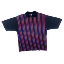 Load image into Gallery viewer, Vintage 90's Rush Made In USA Multi Colour Striped 1/4 Zip Short Sleeve Polo Shirt
