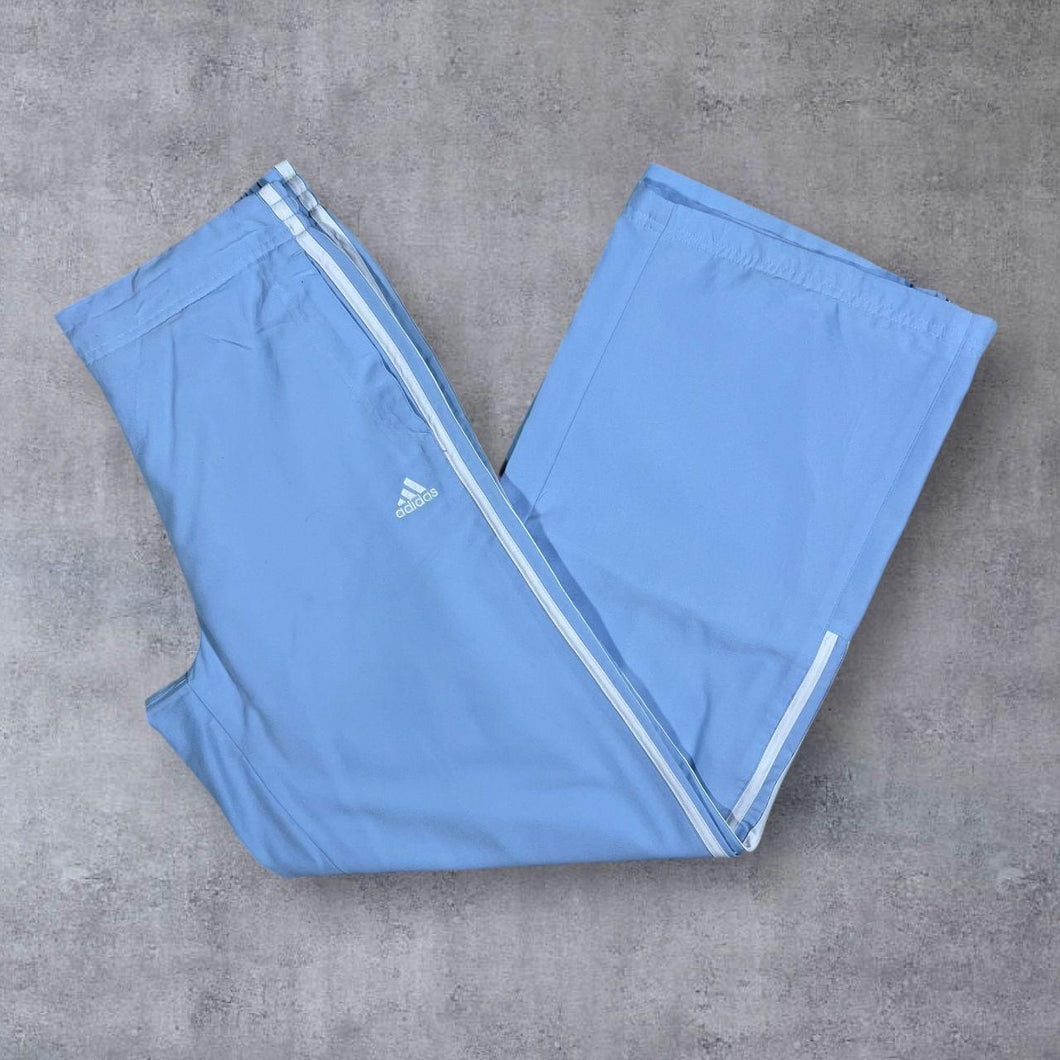 Adidas Three Stripe Mini Logo Baby Blue Straight Leg Tracksuit Bottoms