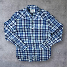 Load image into Gallery viewer, Lucky Brand "Classic Fit" Cowboy Western Plaid Check Long Sleeve Popper Cotton Shirt
