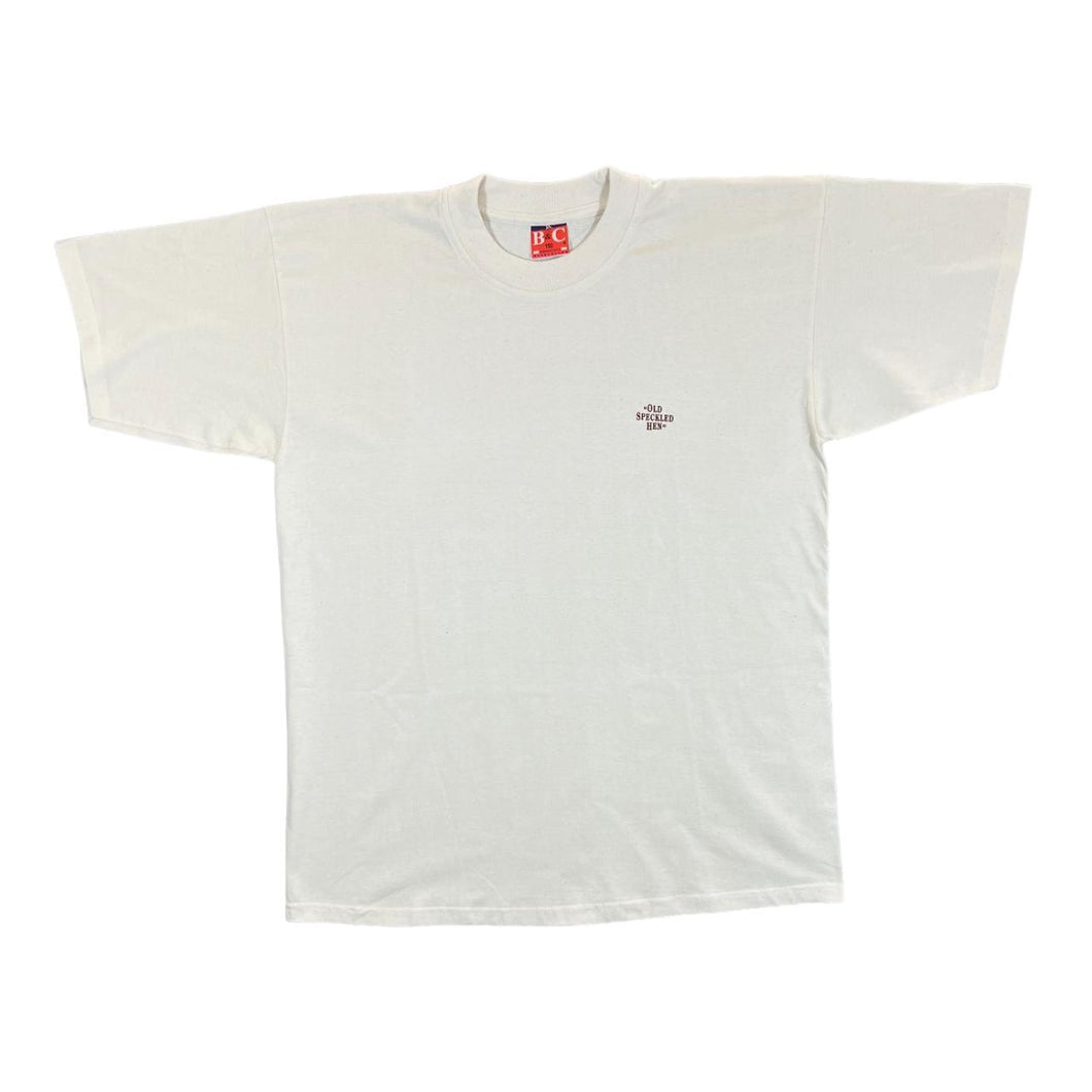 Vintage OLD SPECKLED HEN Classic Beer Logo Spellout Graphic Cream T-Shirt