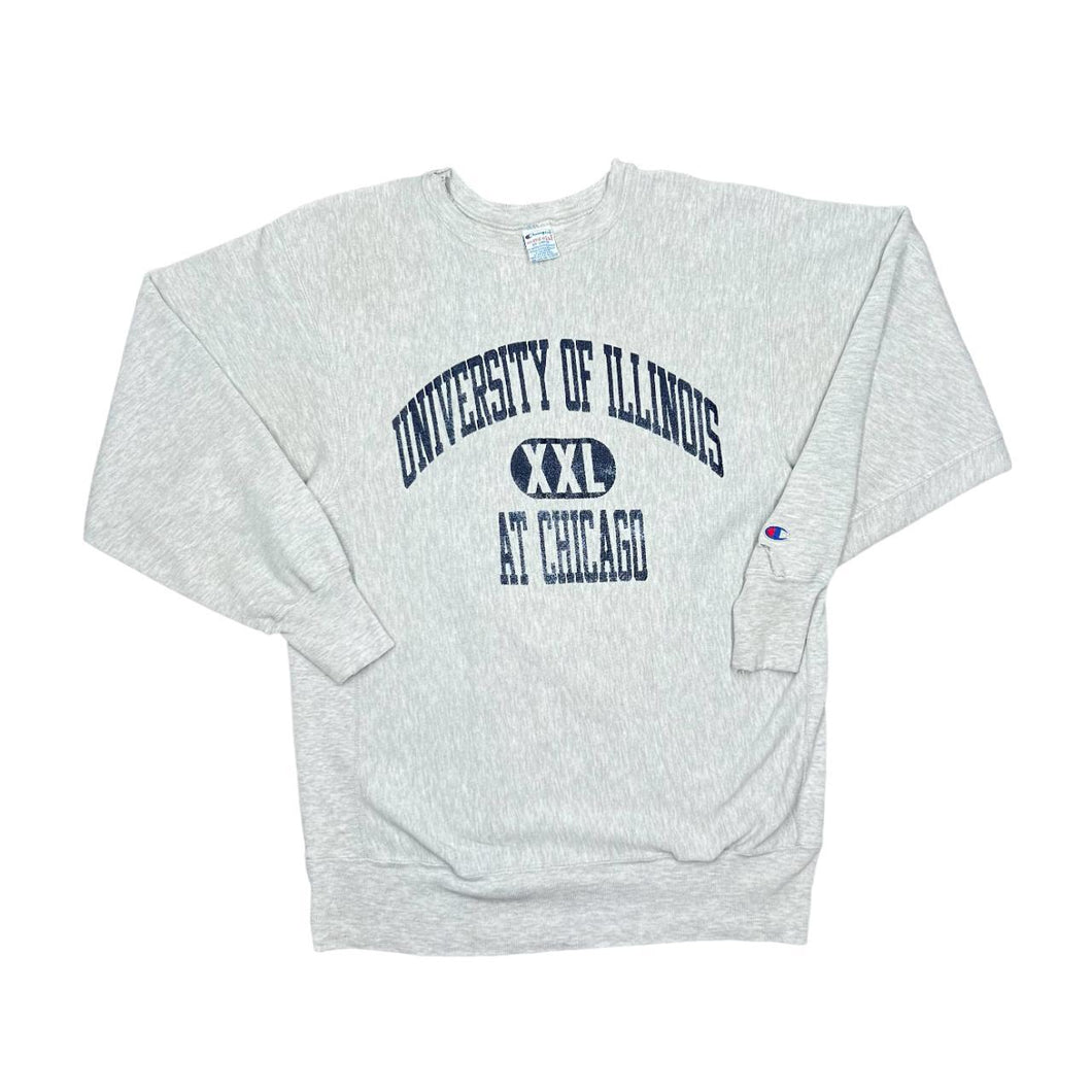 Vintage 90's CHAMPION Reverse Weave UNIVERSITY OF ILLINOIS AT CHICAGO College Graphic Crewneck Sweatshirt