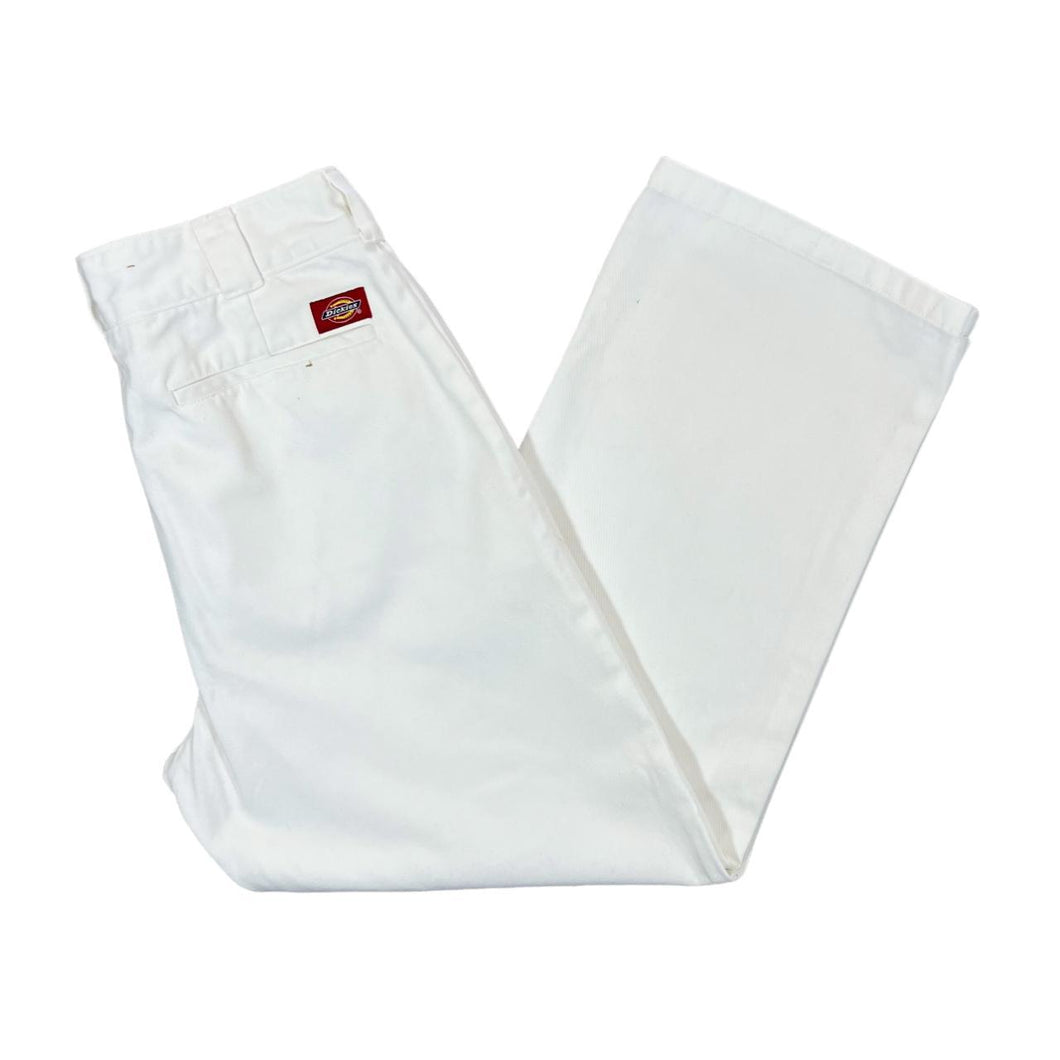 DICKIES Worker Crop Roll Hem Classic White Skater Trousers