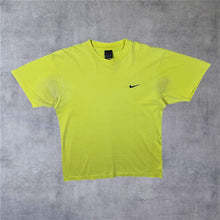 Load image into Gallery viewer, Vintage Nike Black Label Basic Embroidered Mini Swoosh Logo Yellow Cotton T-Shirt
