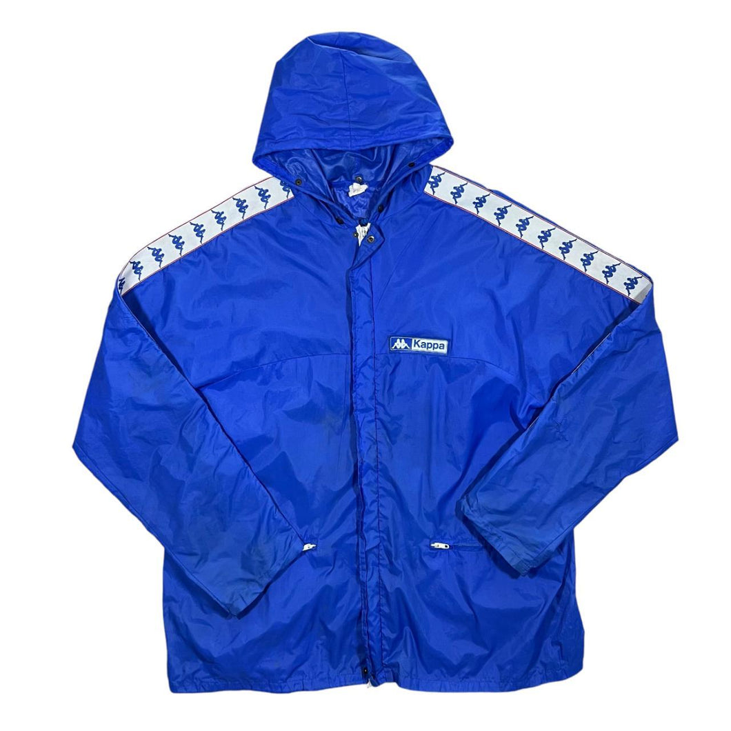 Vintage 90's KAPPA Made In Italy Tape Sleeve Lightweight Hooded Cagoule Windbreaker Jacket