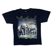 Load image into Gallery viewer, Early 00&#39;s Mr.Big THAILAND Elephant Wildlife Souvenir Graphic Black T-Shirt
