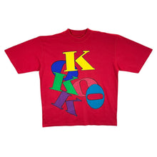 Load image into Gallery viewer, Vintage 90's KOKO Sport Bold Multi Colour Spellout Graphic Red Cotton T-Shirt
