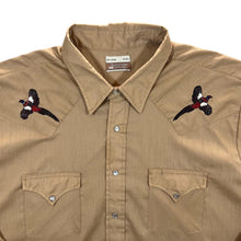 Load image into Gallery viewer, Vintage Sears Western Wear Cowboy Embroidered Pheasant Popper Button Long Sleeve Shirt
