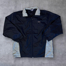 Load image into Gallery viewer, Early 00&#39;s Reebok Mini Patch Logo Navy Blue Windbreaker Track Jacket
