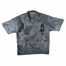 Load image into Gallery viewer, Early 00&#39;s Hai Zhou Gothic Y2K Dragon Graphic Grey Short Sleeve Shirt

