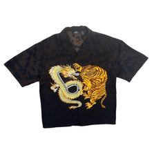 Load image into Gallery viewer, Early 00&#39;s City Impact Gothic Y2K Biker Dragon Tiger Graphic Open Collar Polyester Shirt
