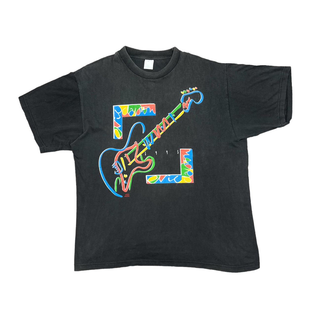 Vintage ERIC CLAPTON (1995) Guitar Spellout Graphic Blues Rock Band Tour Concert T-Shirt