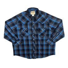 Load image into Gallery viewer, Vintage Wrangler Plaid Check Cowboy Western Pearl Snap Popper Long Sleeve Shirt
