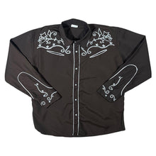 Load image into Gallery viewer, Boland Cowboy Western Embroidered Brown Long Sleeve Polyester Shirt
