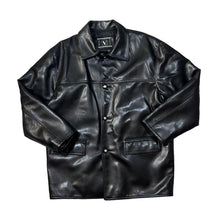 Load image into Gallery viewer, Vintage CONFECTION Made In Italy Faux Black Leather Button Jacket
