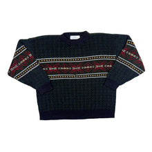 Load image into Gallery viewer, Vintage 90&#39;s ST MICHAEL Marks &amp; Spencer Grandad Patterned Acrylic Knit Sweater Jumper
