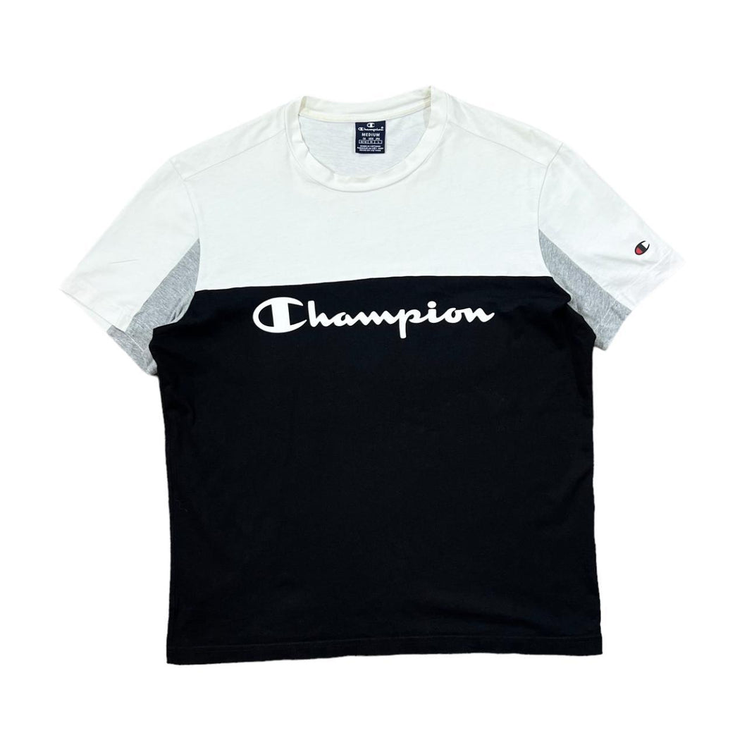 CHAMPION Big Logo Spellout Graphic Colour Block Short Sleeve T-Shirt