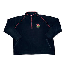 Load image into Gallery viewer, Cotton Traders ENGLAND RUGBY Embroidered Logo Spellout 1/2 Zip Pullover Fleece Sweatshirt
