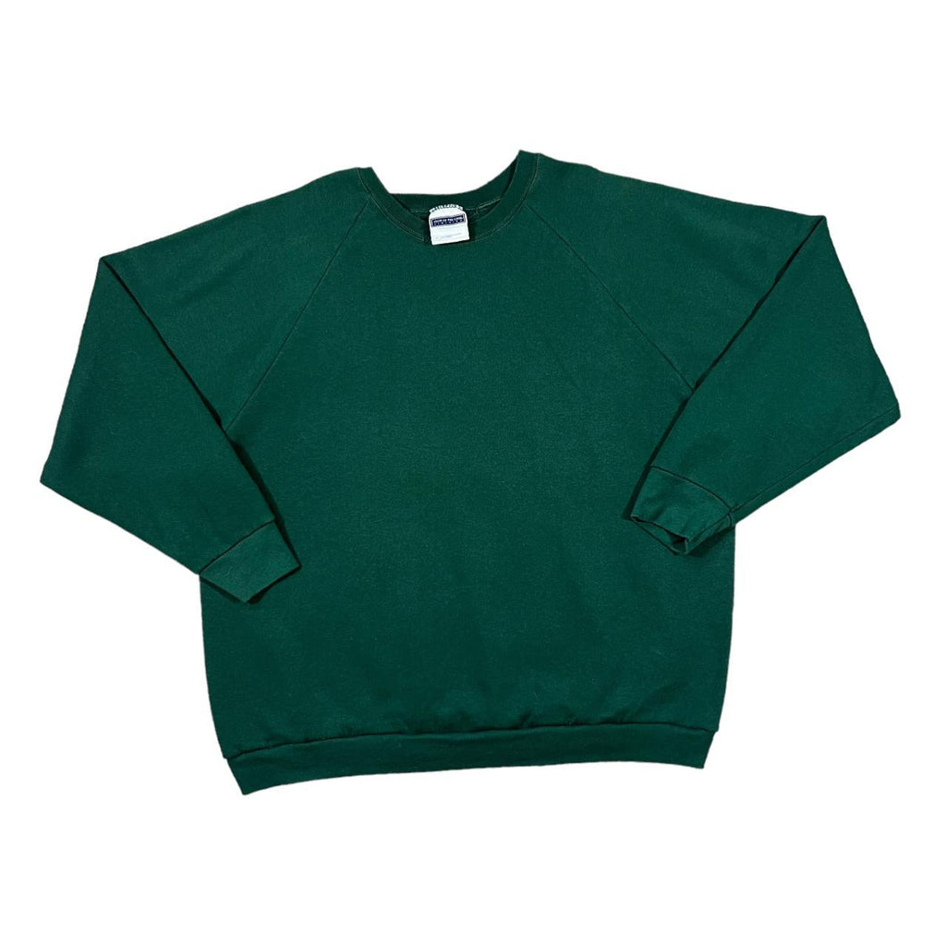 Vintage 90's FRUIT OF THE LOOM Classic Basic Blank Essential Green Crewneck Sweatshirt