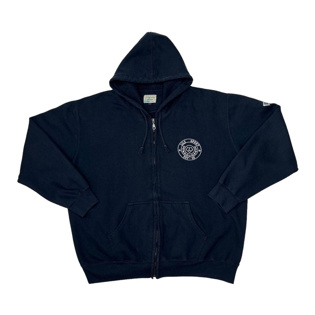 Early 00’s LILY SPORT Embroidered Crest Logo Zip Hoodie